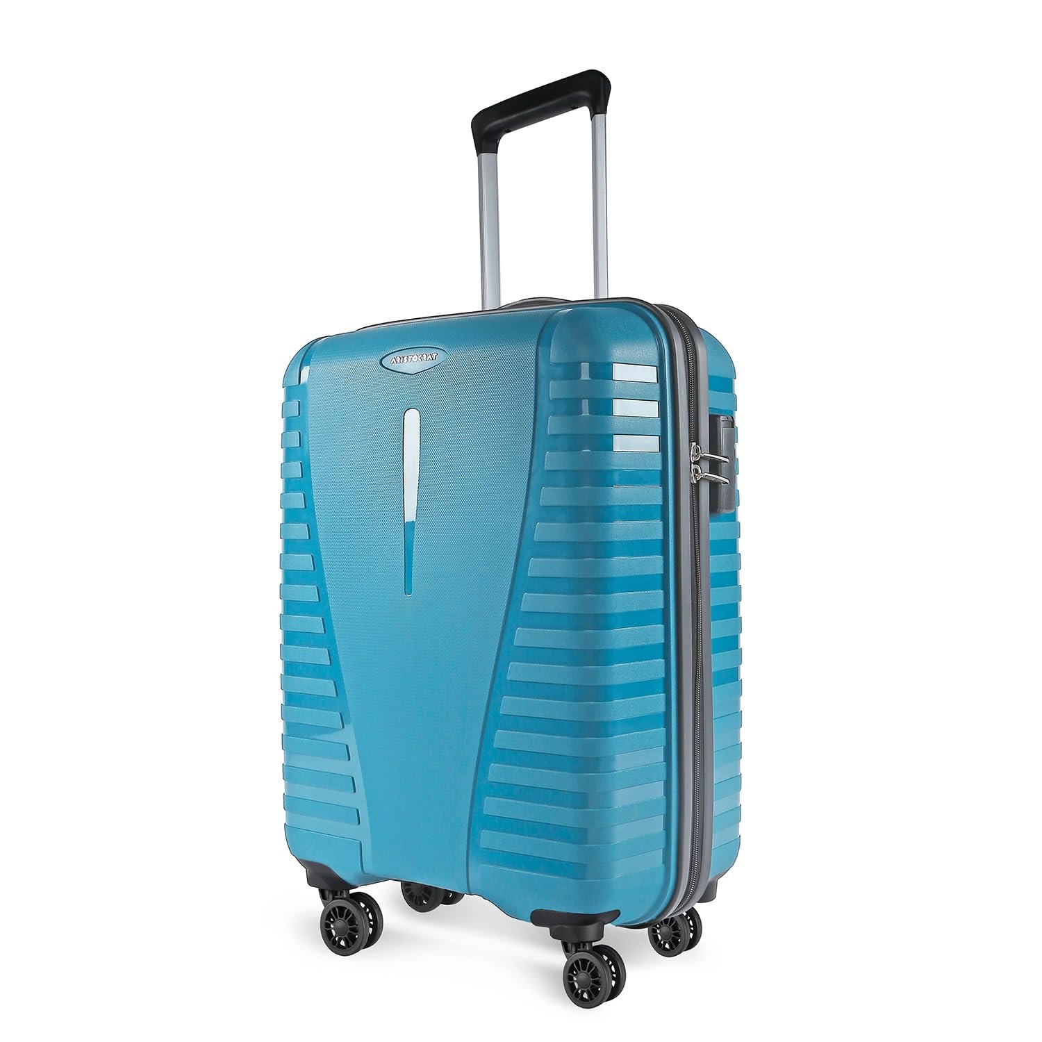 Aristocrat Airpro 8-Wheel Medium Size Hard Case Trolley Bag, Teal Blue