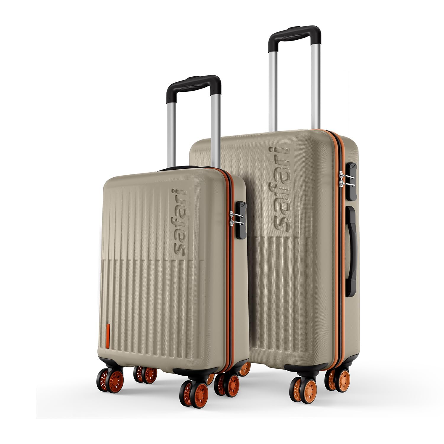 Safari Astra Neo 8 Wheels Set of 2 (Cabin + Medium) Trolley Bags, Hard Case Polycarbonate, 360 Degree Wheeling Luggage for Men & Women, Travel Bag Suitcase for Travel Trolley Bag for Travel, Champ