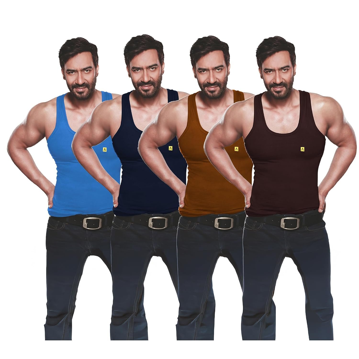Amul Comfy Men's Cotton Vest | Round Neck Sleeveless | Seamless Body for Superior Comfort | Ultra-Soft Hand Feel | 100% Pure Cotton Innerwear | Color May Vary