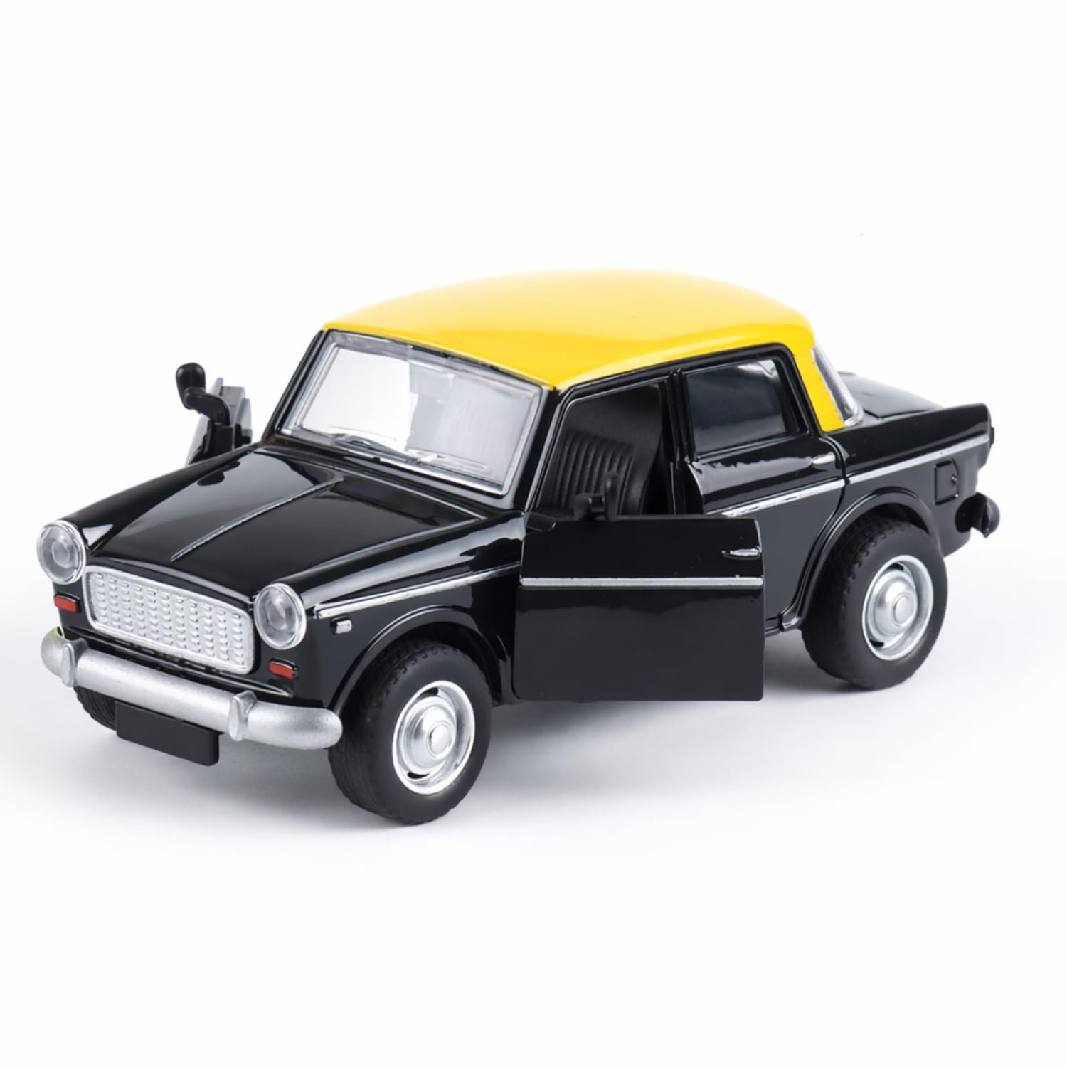 Retro Sedan Toy Car with Pull-Back Action & Openable Doors| Durable ABS Plastic Classic Car Toy for Kids (3+ Years)|Black