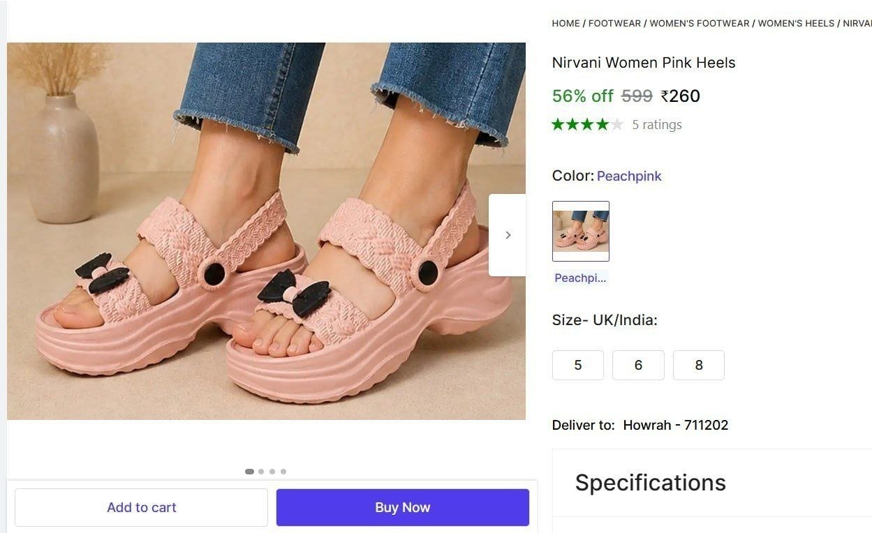 nirvani women pink heels