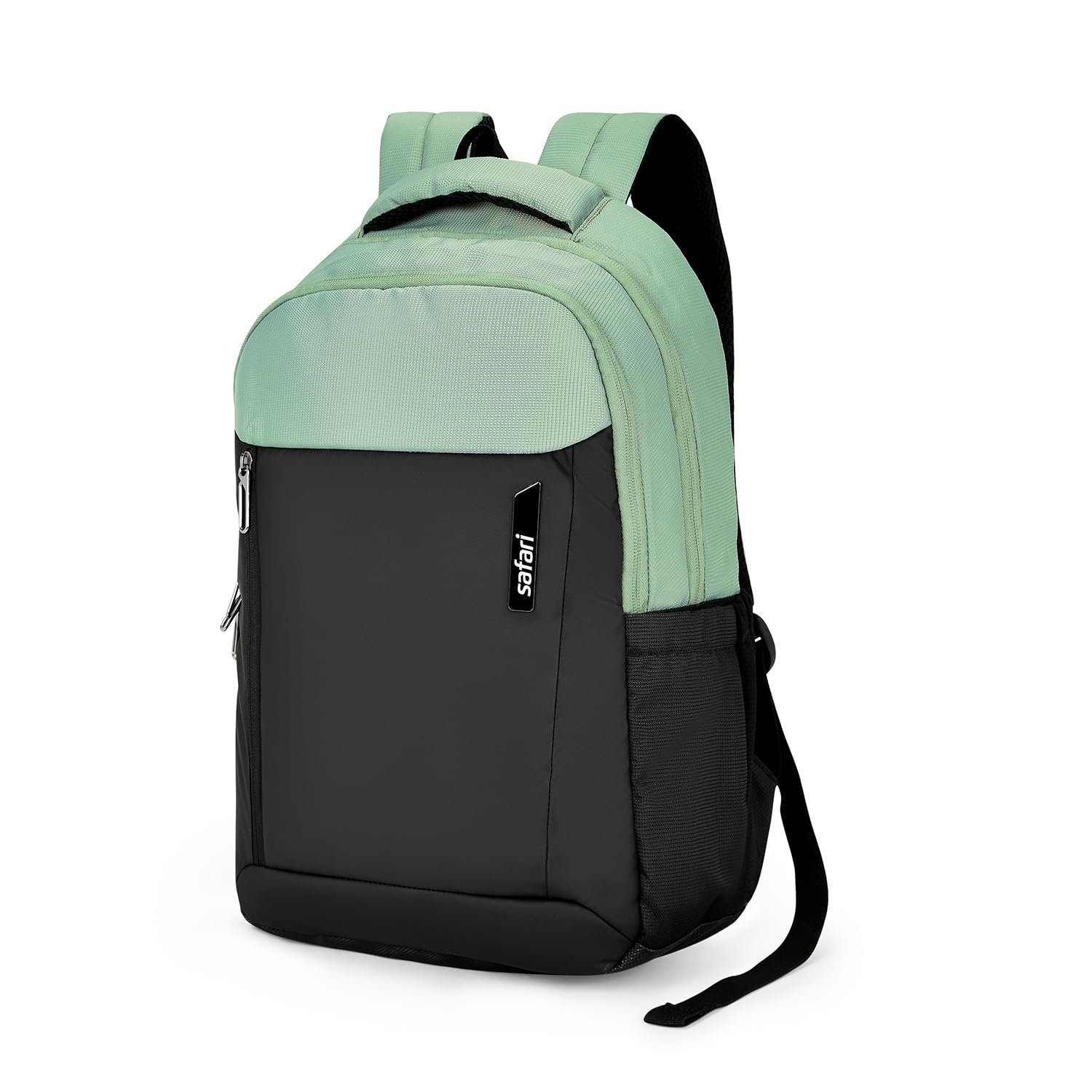 Safari Solace 30L Laptop Backpack, 2 Compartments, Raincover, Organizer, Antitheft Pocket, Trolley Sleeve, Bottle Holder, Front Pocket, College Bag, School Bag, Formal Backpack, Color- Sage, Multi