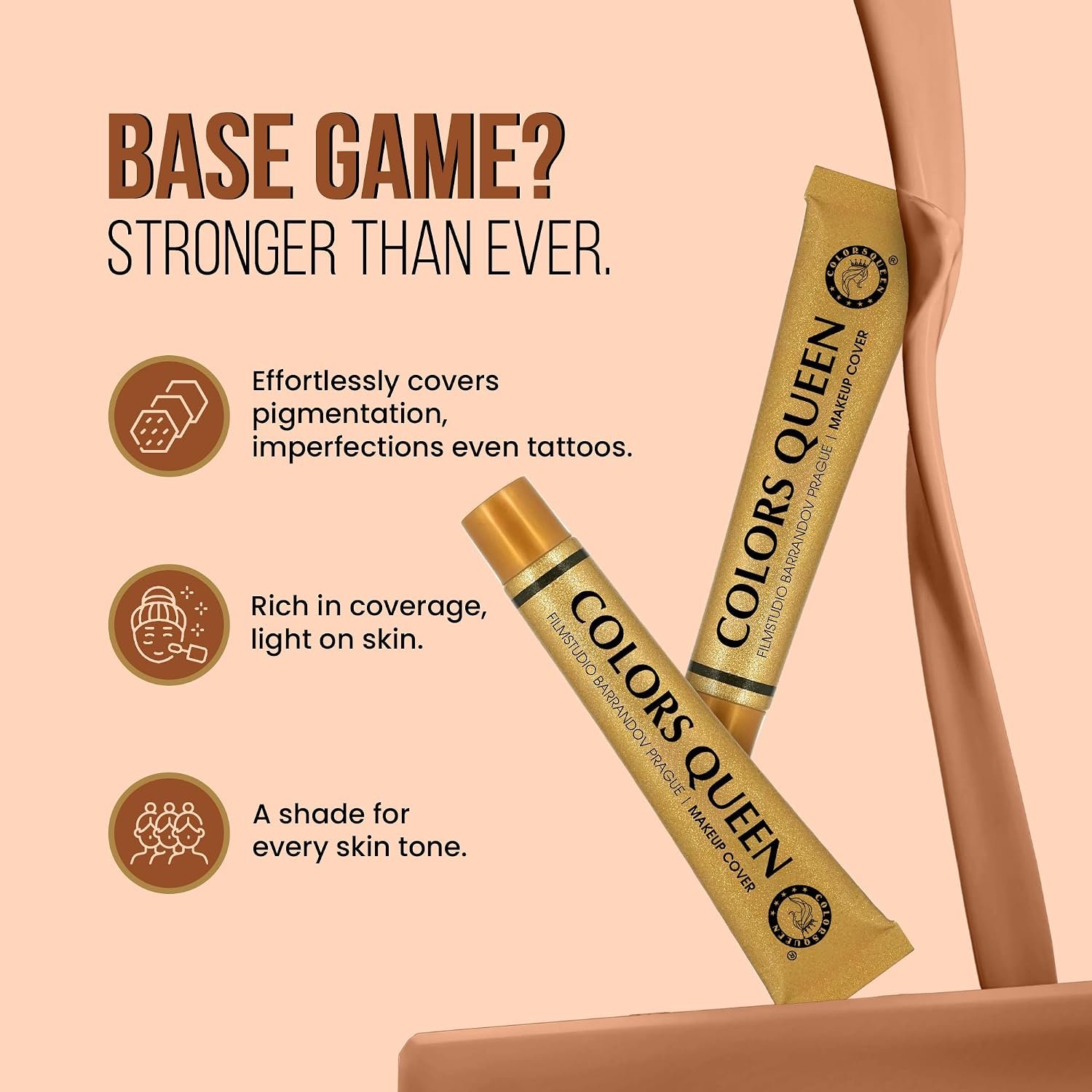 Colors Queen Film Studio Makeup Cover foundation with SPF-30 | Lightweight Texture, Long Lasting Waterproof | Full Coverage, Hypoallergenic Matte Finish Foundation for Face Makeup (226)