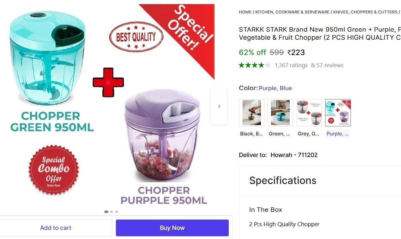 starkk stark brand new 950ml green purple fast cutting machine stainless steel blade vegetable fruit