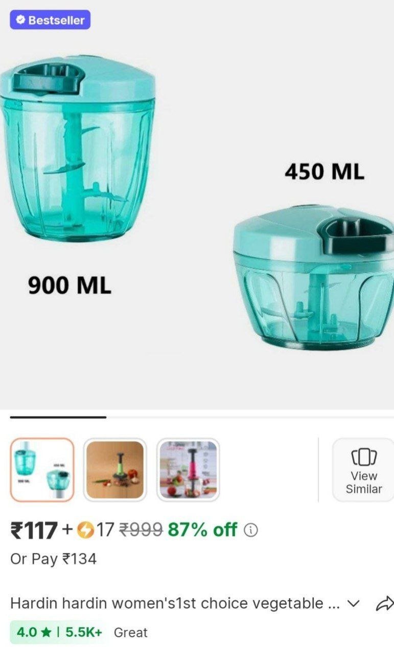 hardin hardin women s1st choice vegetable chopper unbreakabl combo set 450ml 1000ml vegetable fruit 