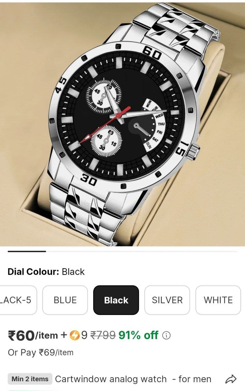cartwindow analog watch for men
