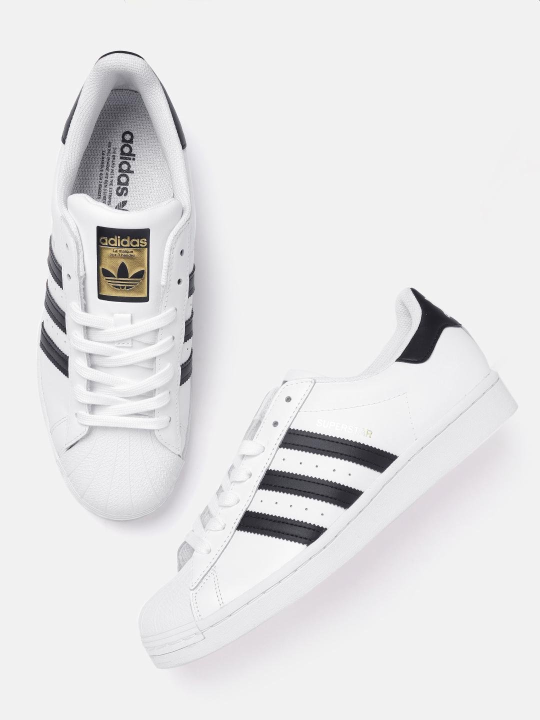 Buy ADIDAS Originals Men White & Black Superstar Textured Detail Sneakers -  - Footwear for Men