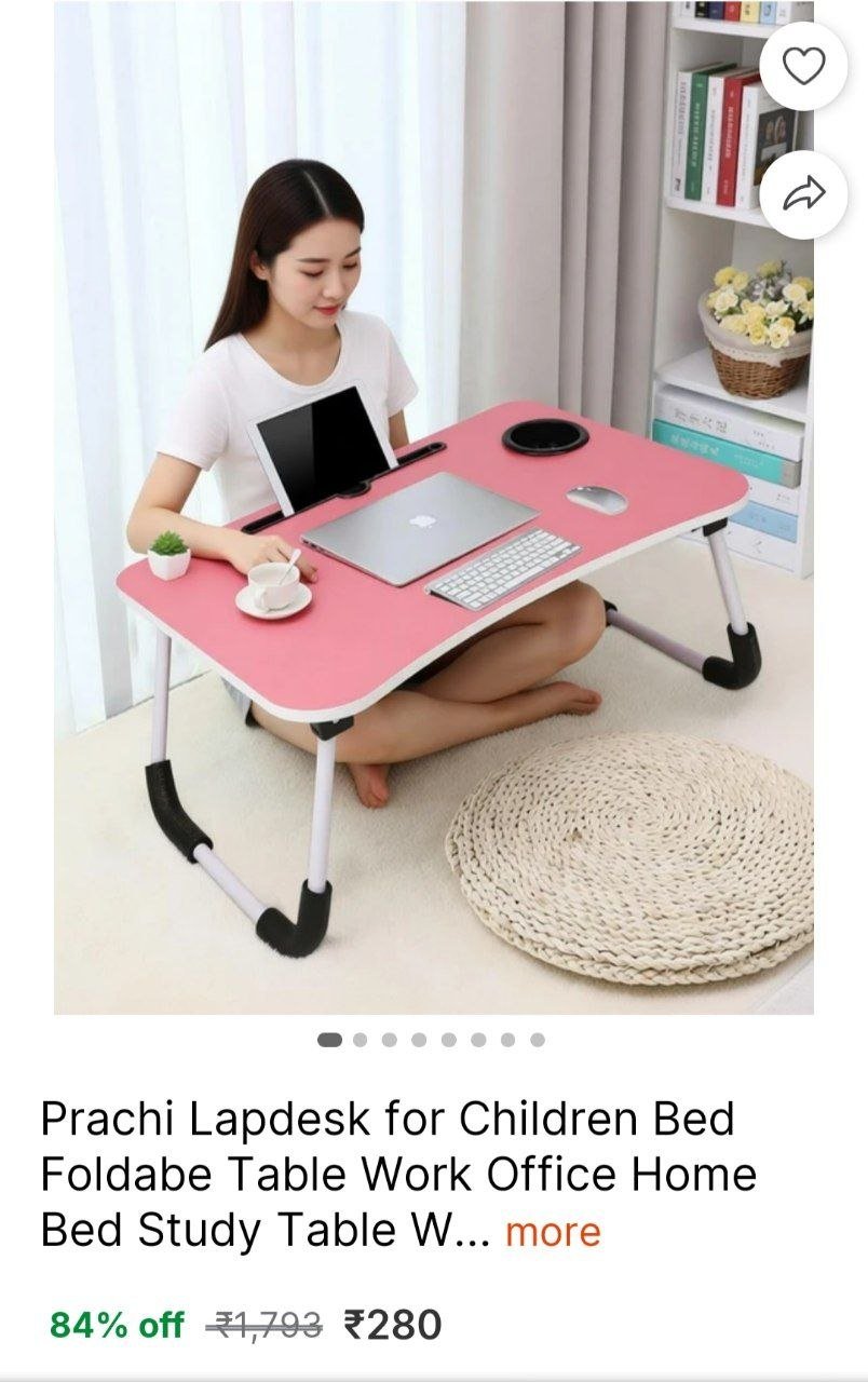 prachi lapdesk children bed foldabe table work office home study wood portable laptop