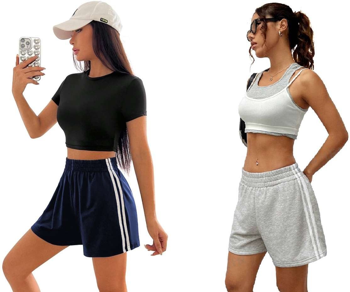 kaffs striped women multicolor regular shorts