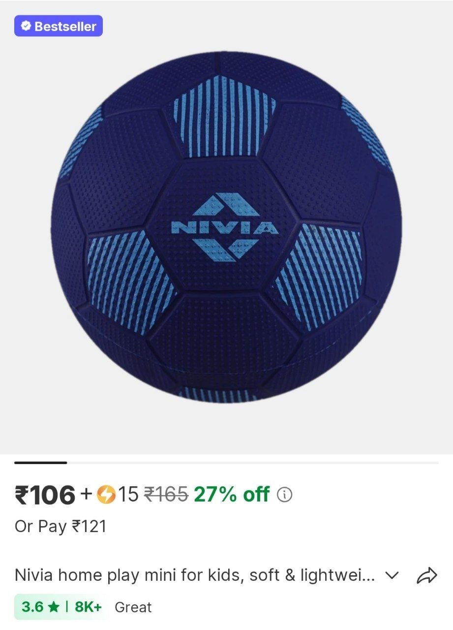 nivia home play mini for kids soft lightweight toy ball durable for indoors play football size 1