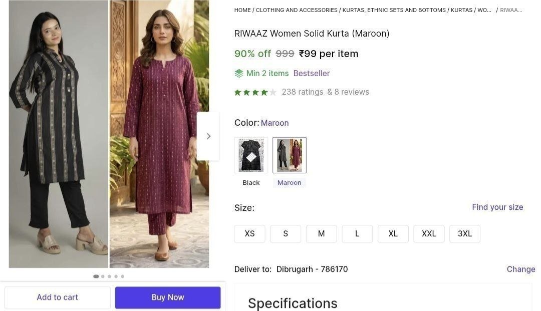 riwaaz women solid kurta