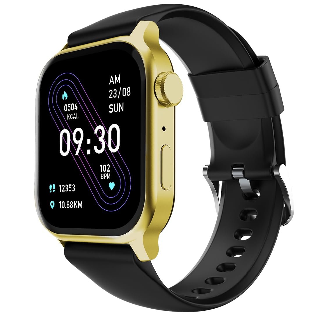 Fire‑Boltt Rise Smart Watch 1.85″ HD Display with Bluetooth Calling, AI Voice Assistant, Rotating Crown,SpO2 & Heart Rate Monitor, 120+ Sports Modes,IP67 Waterproof Smart Watch for Men & Women