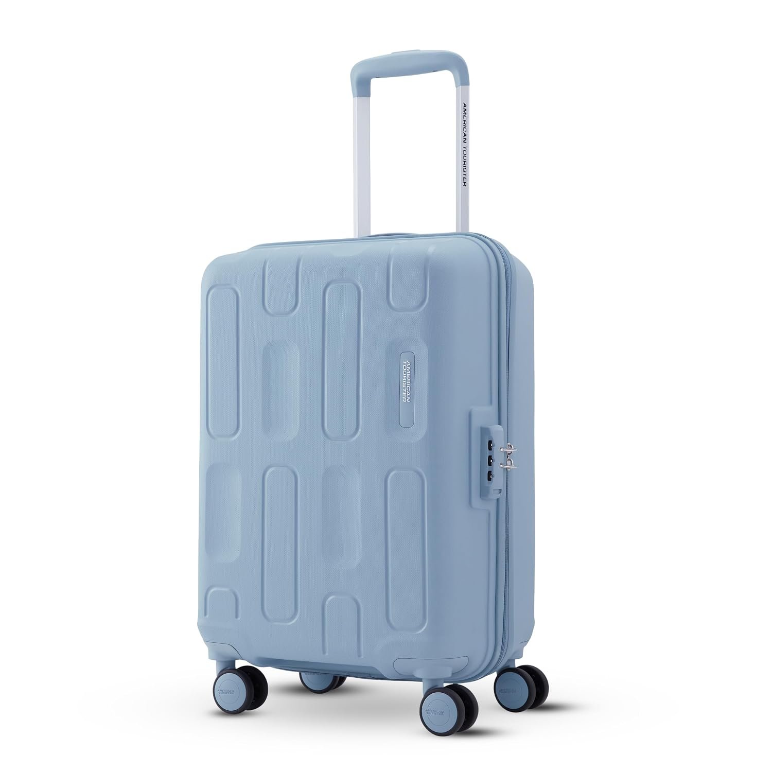 American Tourister Ivy 2.0|Small Size Cabin Trolley Bag (55 cm)|360° 8 Wheel Spinner Travel Luggage|Hard Case Polypropylene (PP) Suitcase|Combination Lock|Blue Frog