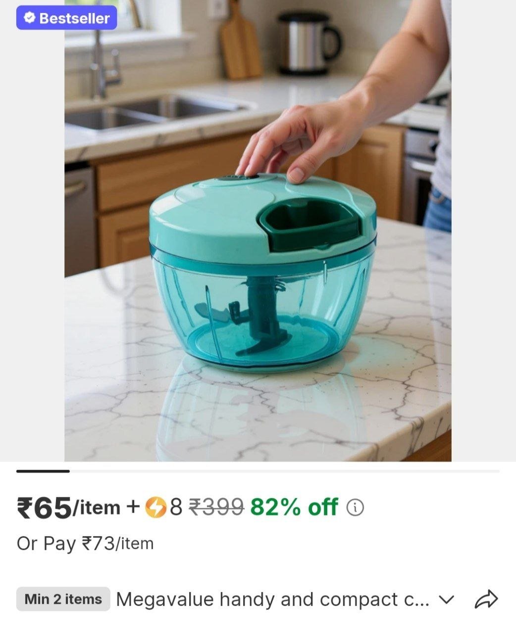 megavalue handy and compact chopper with 3 blades for effortlessly chopping vegetables and fruits 00