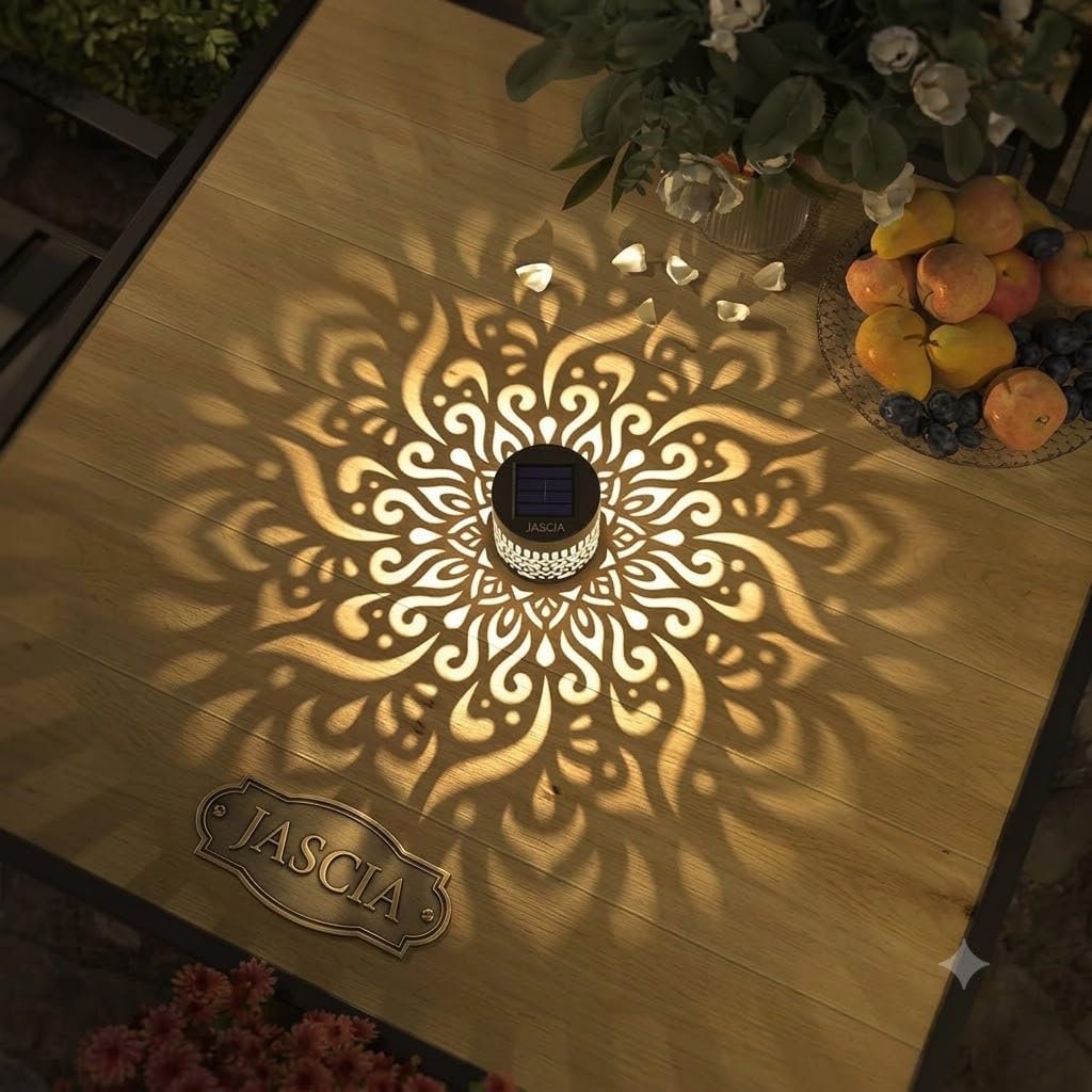 Solar Mandala Light – Multicolor Metal Light Fixture with Intricate Mandala Design, Standard Size, Battery Powered – Decorative Outdoor/Indoor Lamp, 1 Count, Easy Install, Weather‑Resistant