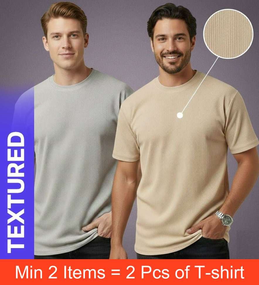 fashion globe solid men beige t shirt
