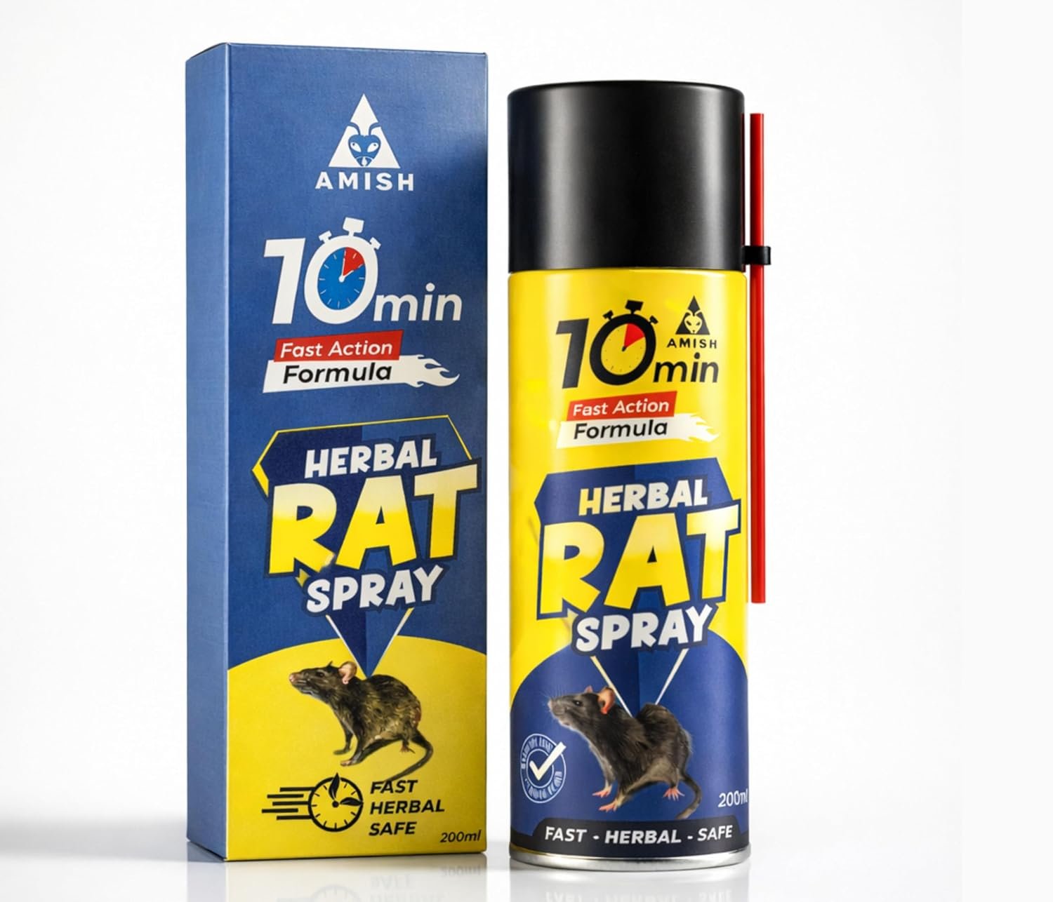 Amish Herbal Rat Repellent Spray 200ml – Plant Based Extract Rat Repellent | Eco Friendly Mouse & Rodent Repellent Spray | Natural Rat Control for Home, Kitchen, Car, Office, Warehouse