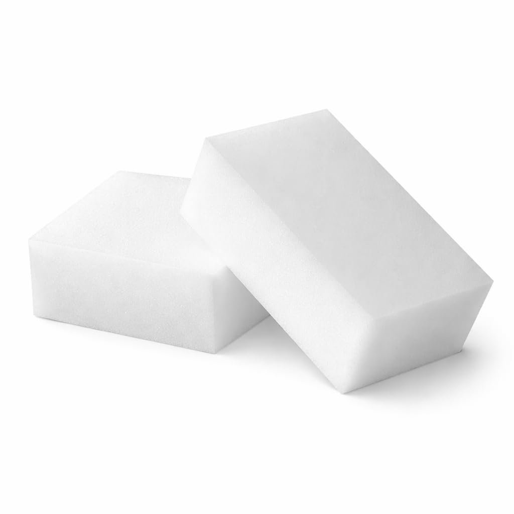 Magic Sponge Cleaning Eraser Pack of 2 | Melamine Foam Cleaning Sponge | Removes Tough Stains, Grease, Wall Marks | Multi Purpose Kitchen, Bathroom & Shoe Cleaner | No Chemical Just Water