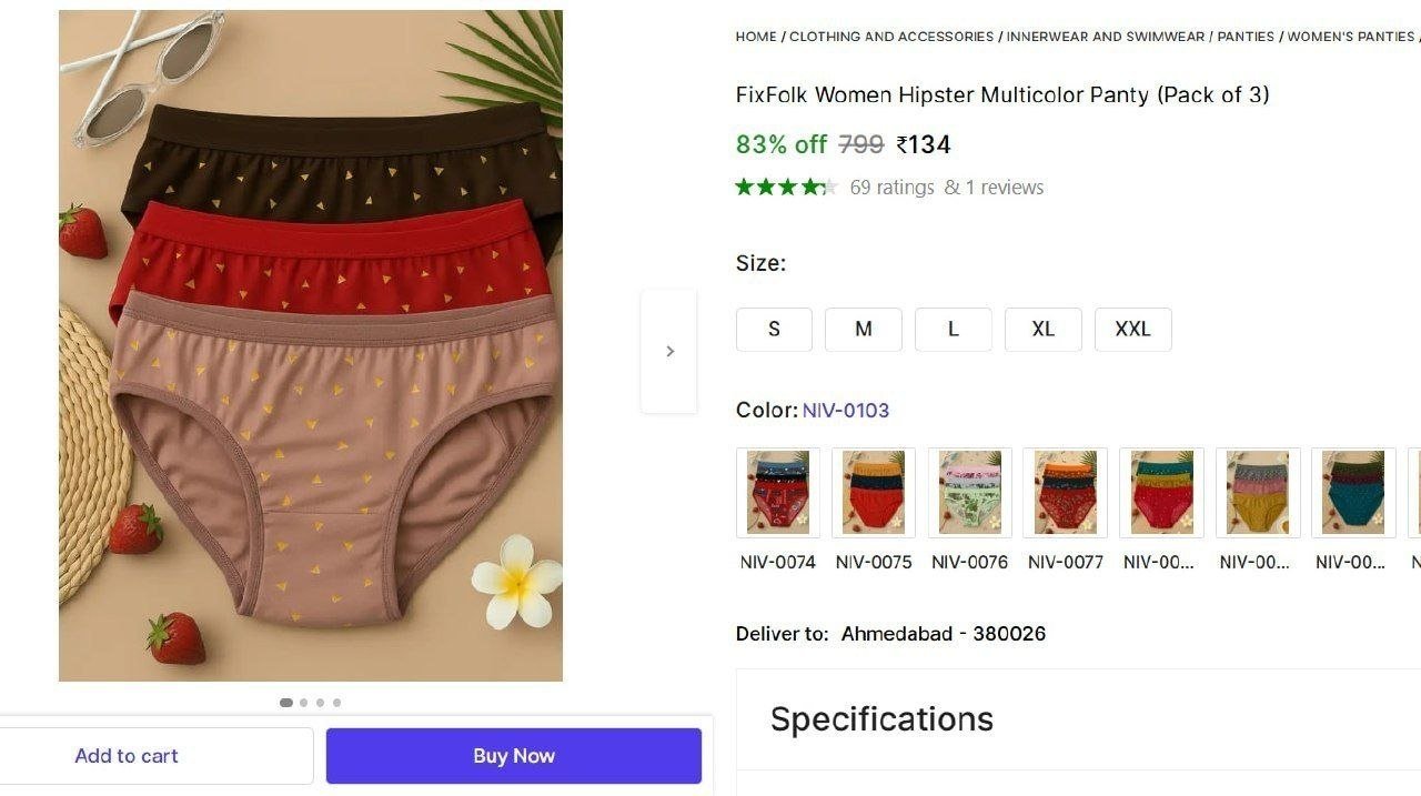 fixfolk women hipster multicolor panty