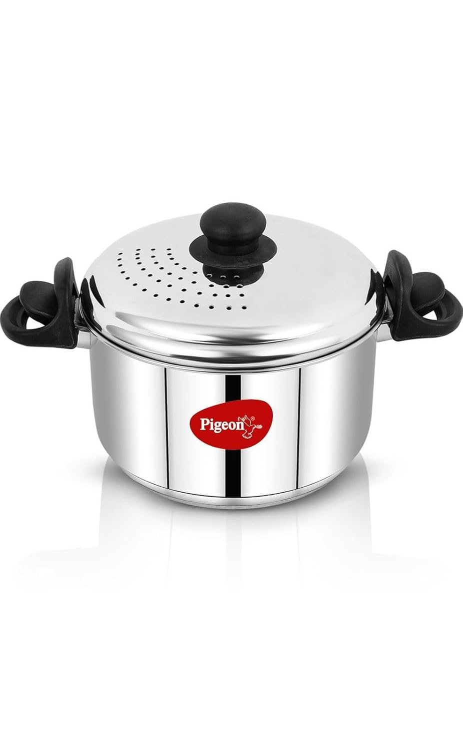Pigeon Stainless Steel Rice & Pasta Pot with Strainer Lid - 4L, Locking Handle, Induction & Gas Compatible, Multi-Purpose Cookware for Vegetables, Noodles, Biryani