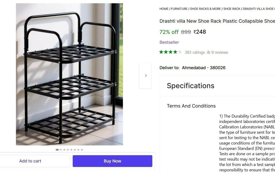 drashti villa new shoe rack plastic collapsible stand