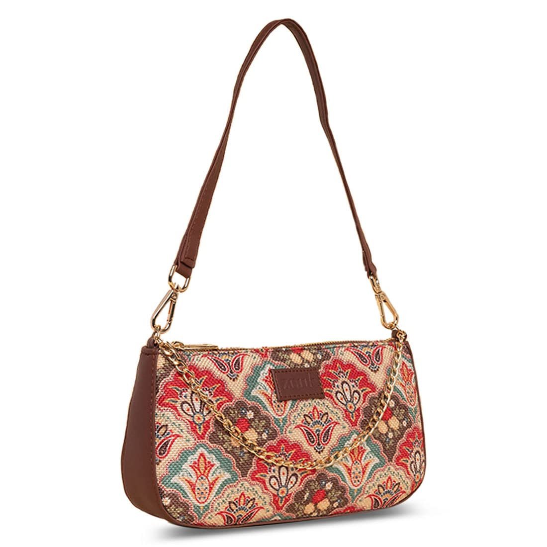 ZOUK Baguette Bag | Crossbody Bags for Women | Women's Handbags | Stylish Sling Bag for Woman | Vegan Leather Evening Bag |Purse and Wallet