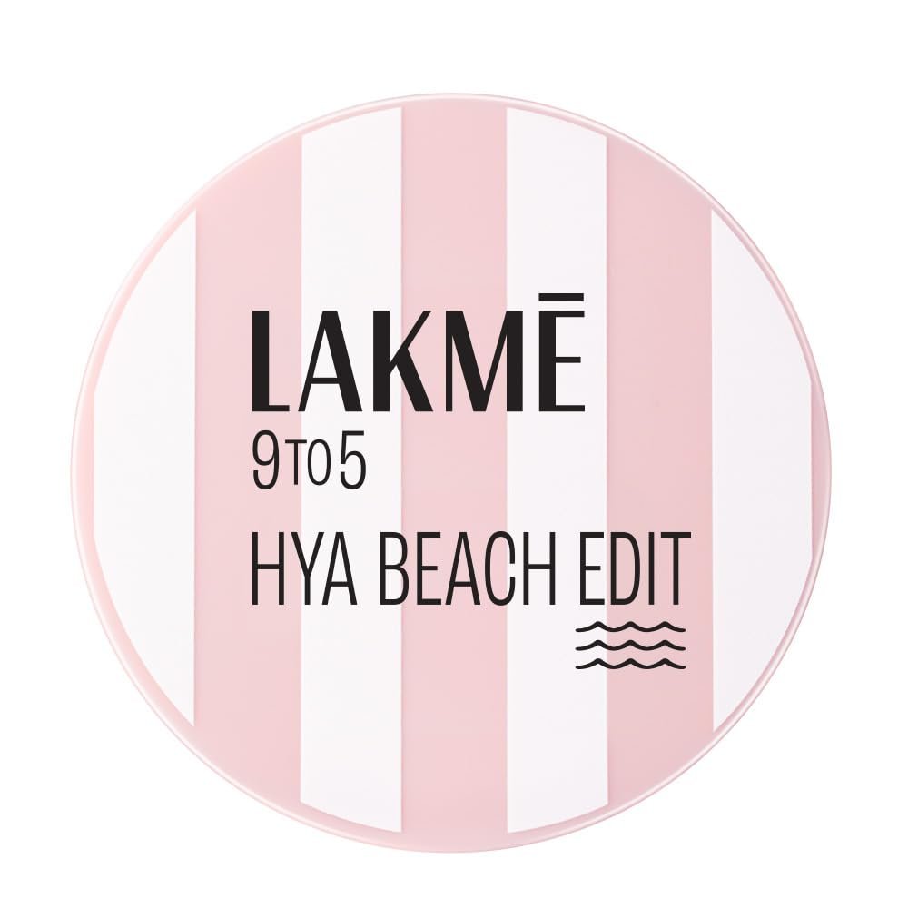Lakme 9to5 Hya Matte, Beach Edit Cushion Foundation, C 300-Cool Cinnamon, Matte Finish, Buildable Coverage, SPF 40, 12 gm