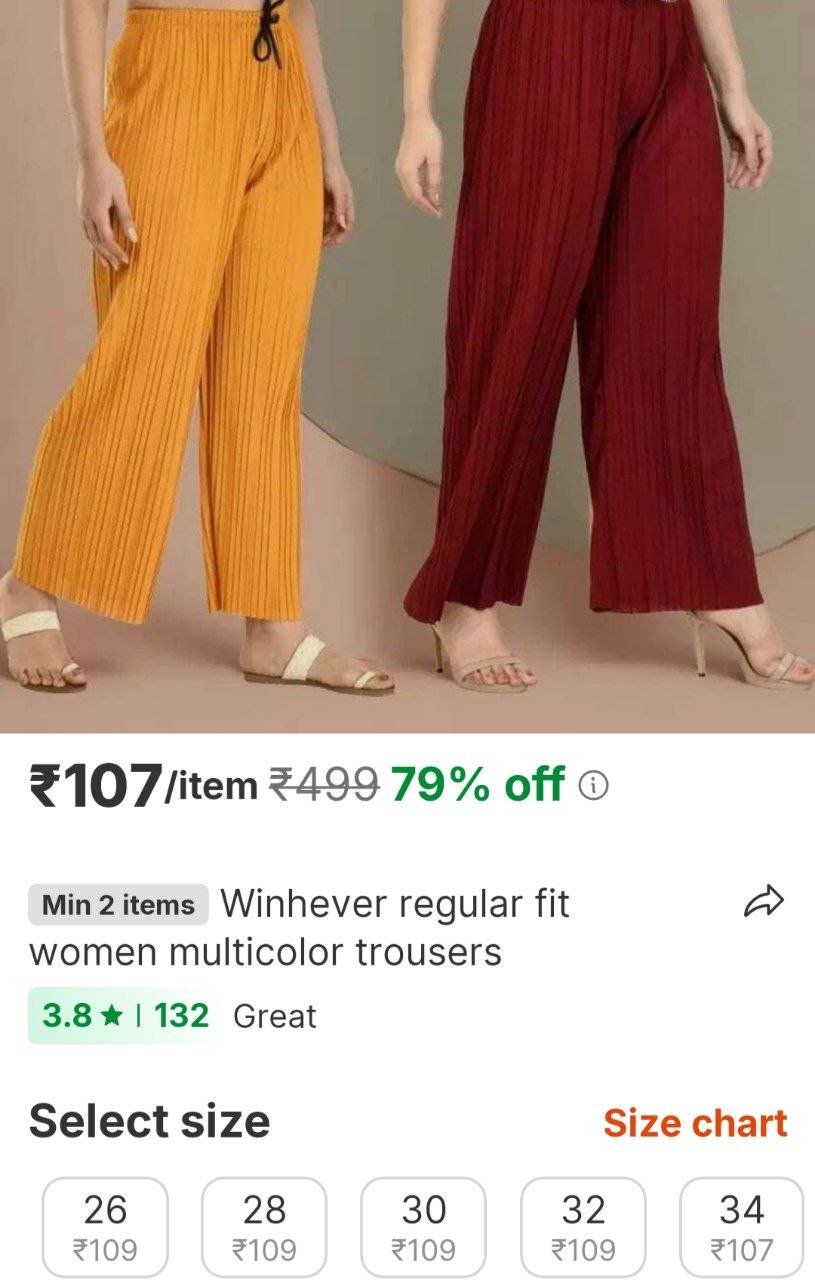 winhever regular fit women multicolor trousers