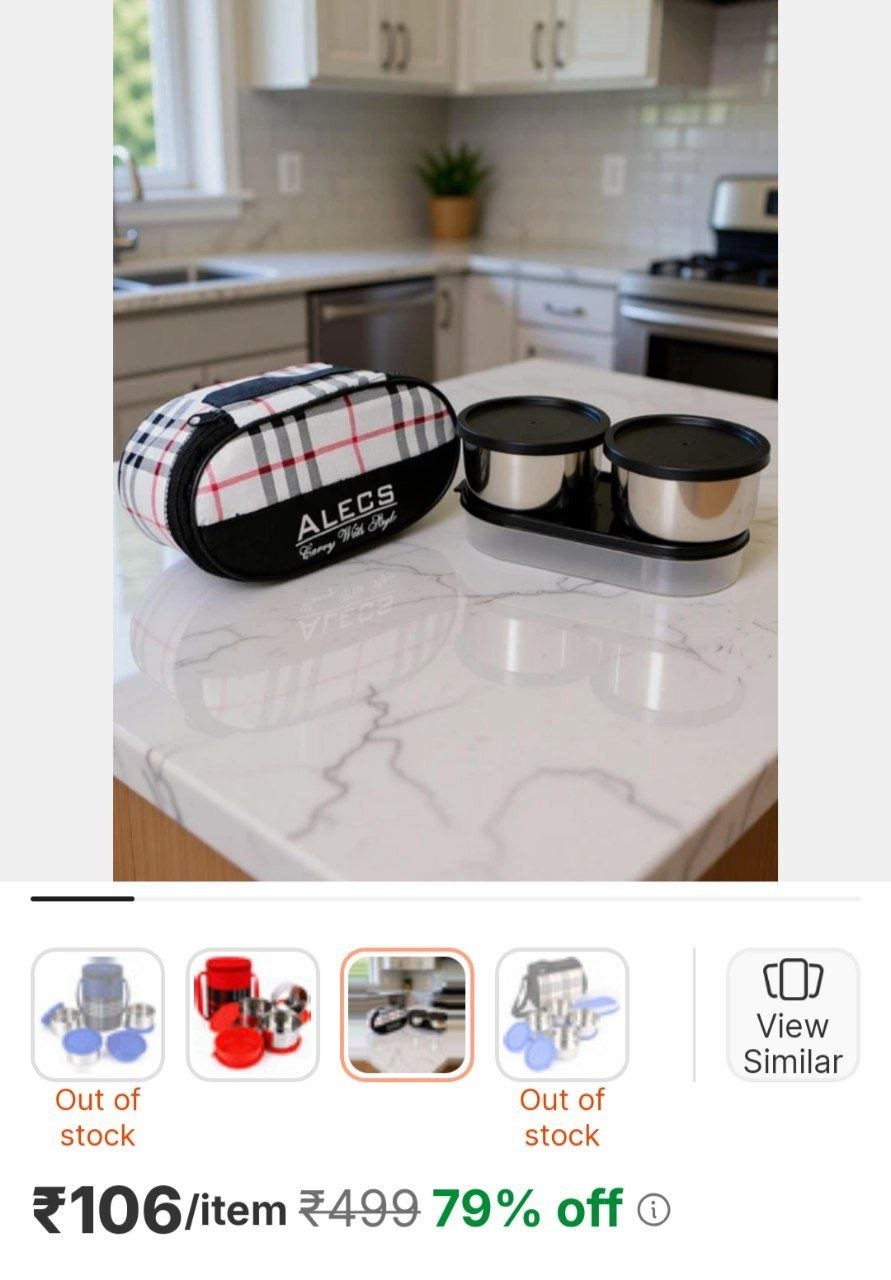 alice office executive 3 container lunchbox 1100 ml white containers lunch box
