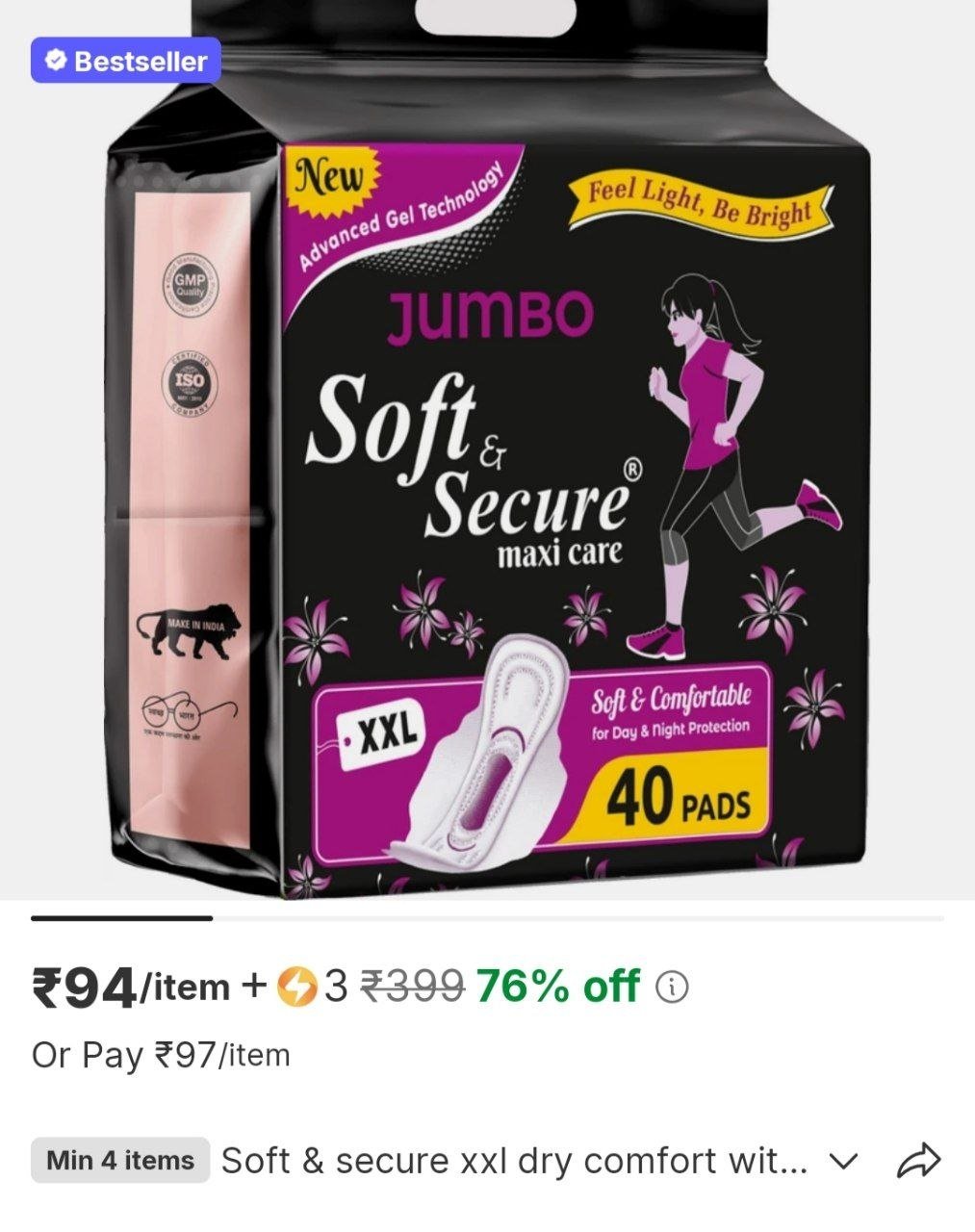 soft secure xxl dry comfort with rash free sanitary pad leakage protection quick absorbption heavy f