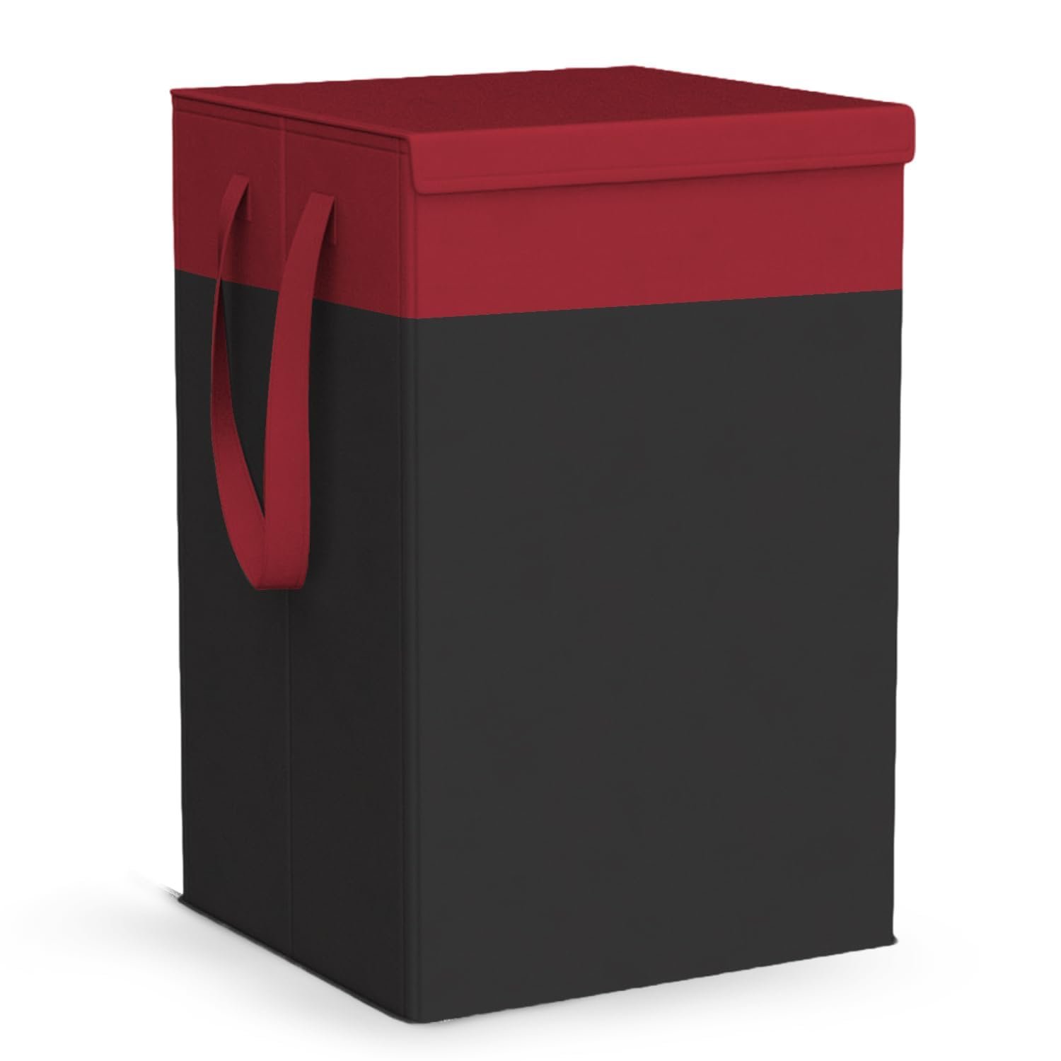 LAXIS® 75L Laundry Bag for Clothes with Lid, Large Dirty Clothes Laundry Basket & Cloth Storage Bin, Used Clothes Organizer, Multipurpose Laundry Basket for Bedroom & Bathroom - Red