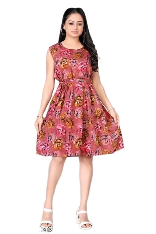 Women’s Stylish Kurti Top & Frock Dress, Women’s Dressbrown frock_A44_P