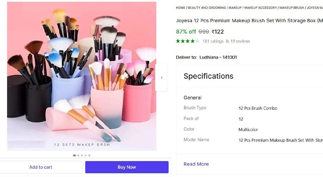 joyesa 12 pcs premium makeup brush set storage box multicolor