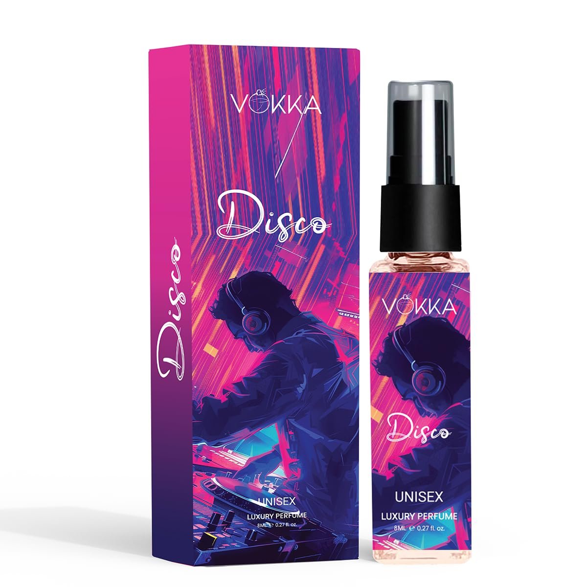 Vokka Pocket Perfume Disco 8ml | Unisex Luxury Long Lasting Leather Perfume For Men & Women | Woody Leather Scent Eau De Parfum | EDP Fragrance for Gift | Notes: Spicy Agarwood Leathery