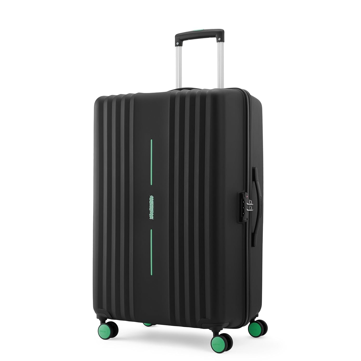 American Tourister Cleva S | Luggage Trolley Bag (77 cm) | 360° 8 Wheel Travel Luggage | 2 Compartments | Hard Luggage Polypropylene Suitcase | Mounted TSA Lock | 3 Years Warranty | Black & Aura G