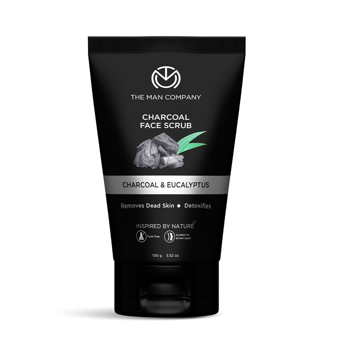The Man Company Charcoal Face Scrub for Men | 100 g | Tan Removal, Dead Skin & Blackhead Remover | Deep Exfoliating Face Scrub for Oily Skin | With Activated Charcoal, Lemongrass & Eucalyptus