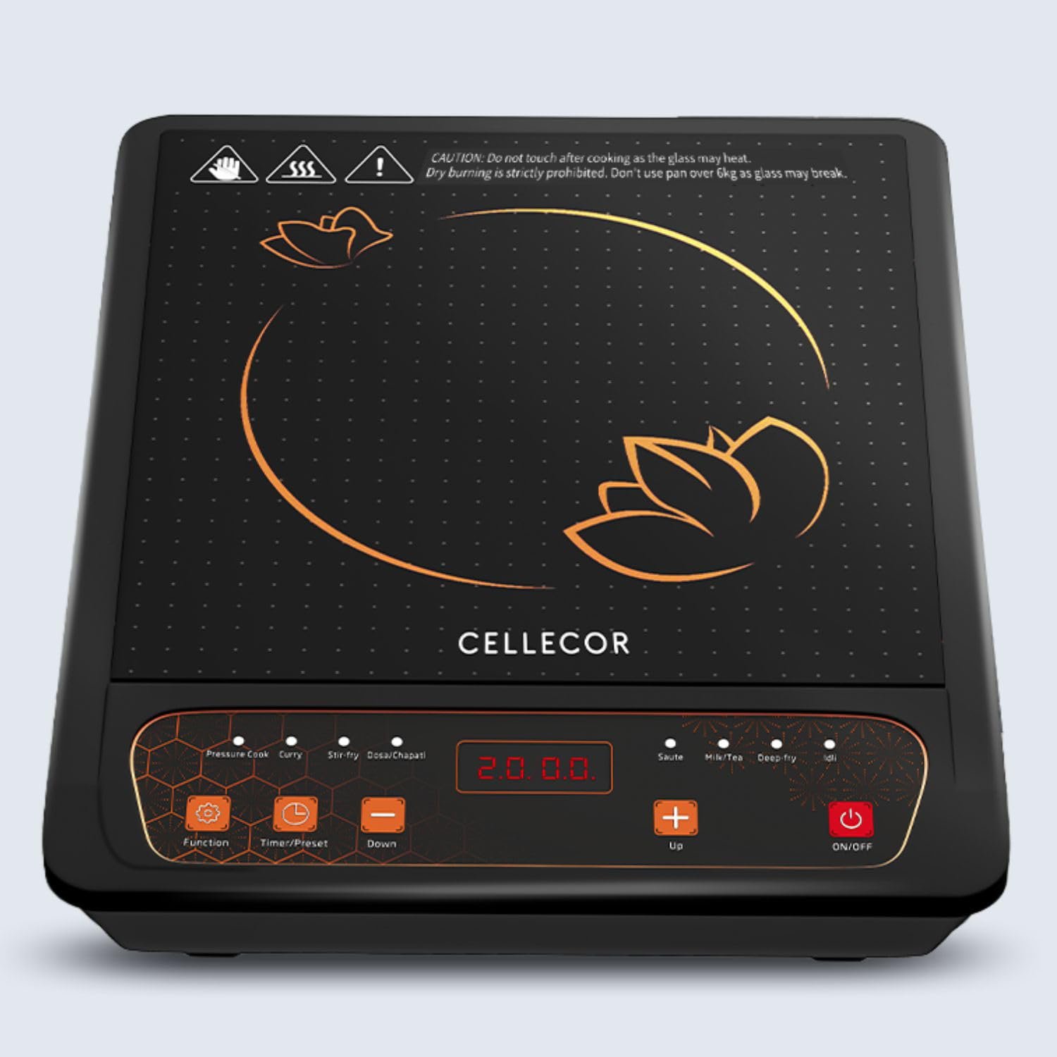 CELLECOR ICT01CE 2000 Watts Induction Cooktop with Auto-Switch Off | 8 Preset Modes | Soft Push Button Control | Overheat Protection | Easy-to-Clean- Surface |1-Year Warranty