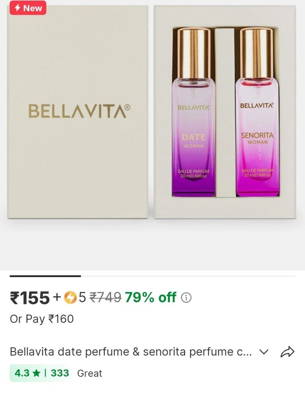 bellavita date perfume senorita perfume combo with fruity woody notes eau de parfum 40 ml