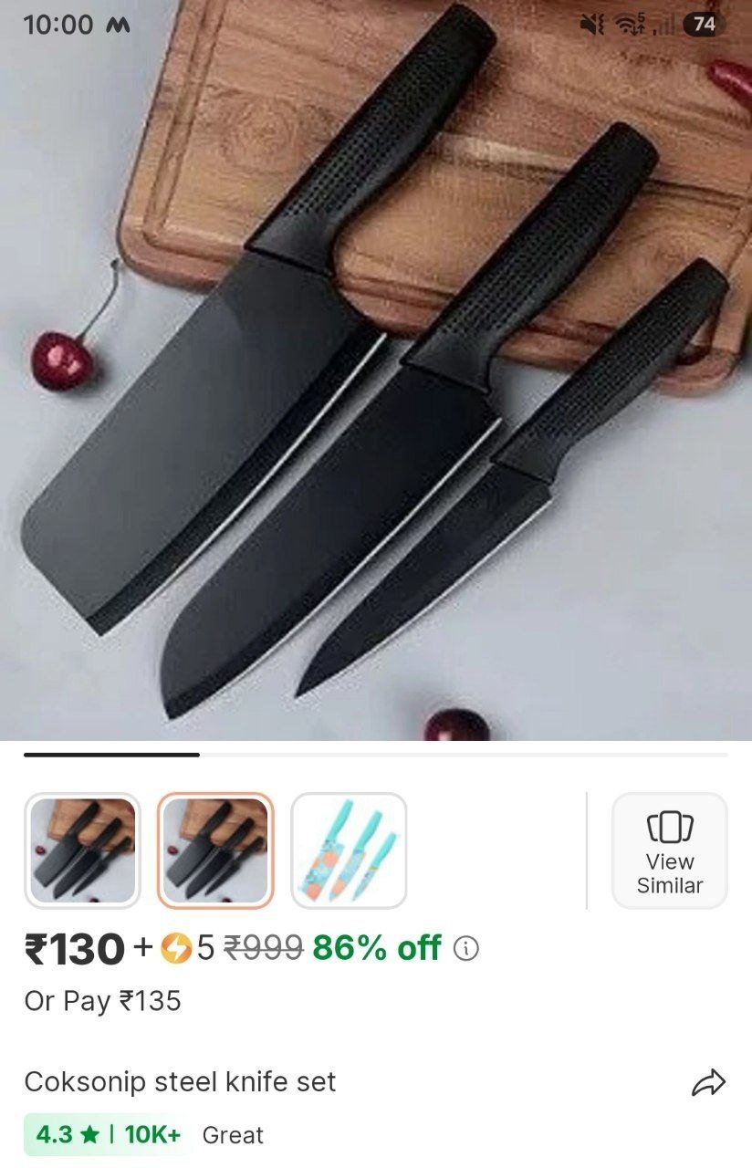 coksonip steel knife set