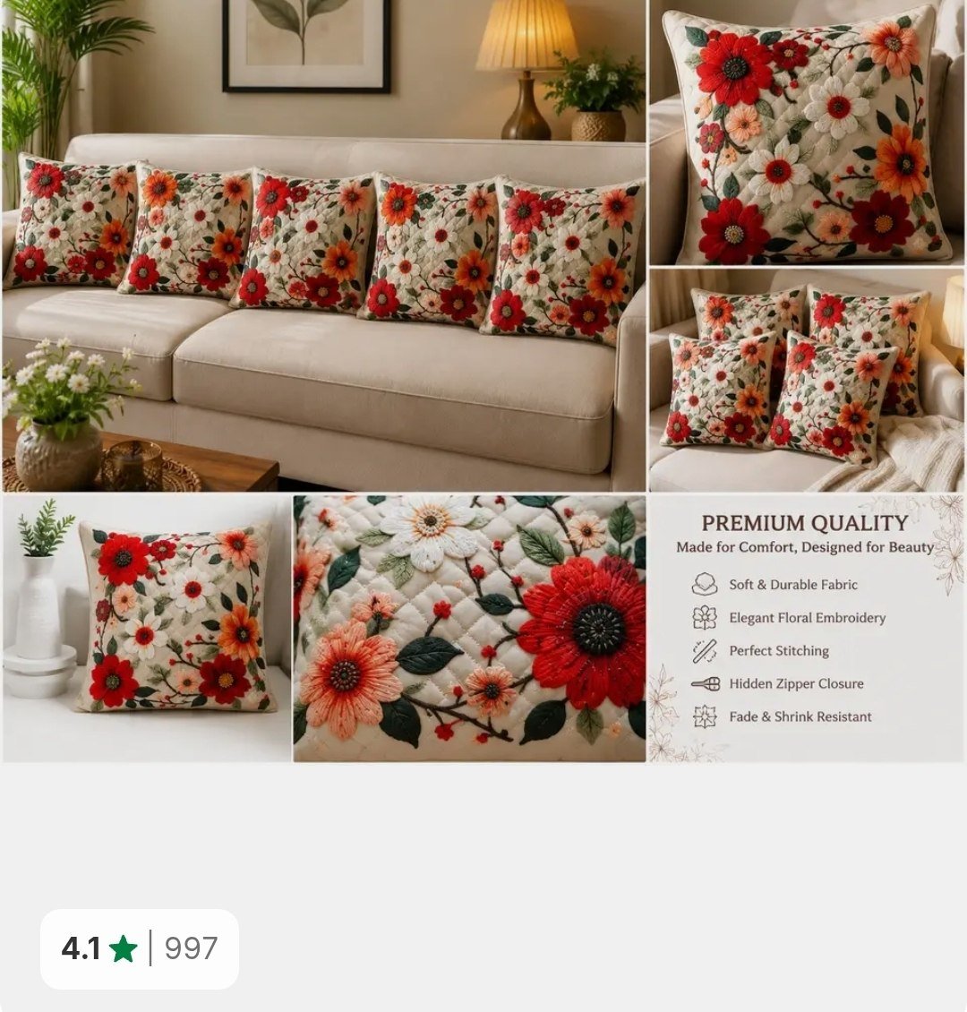 vstraders polycotton cushions cover