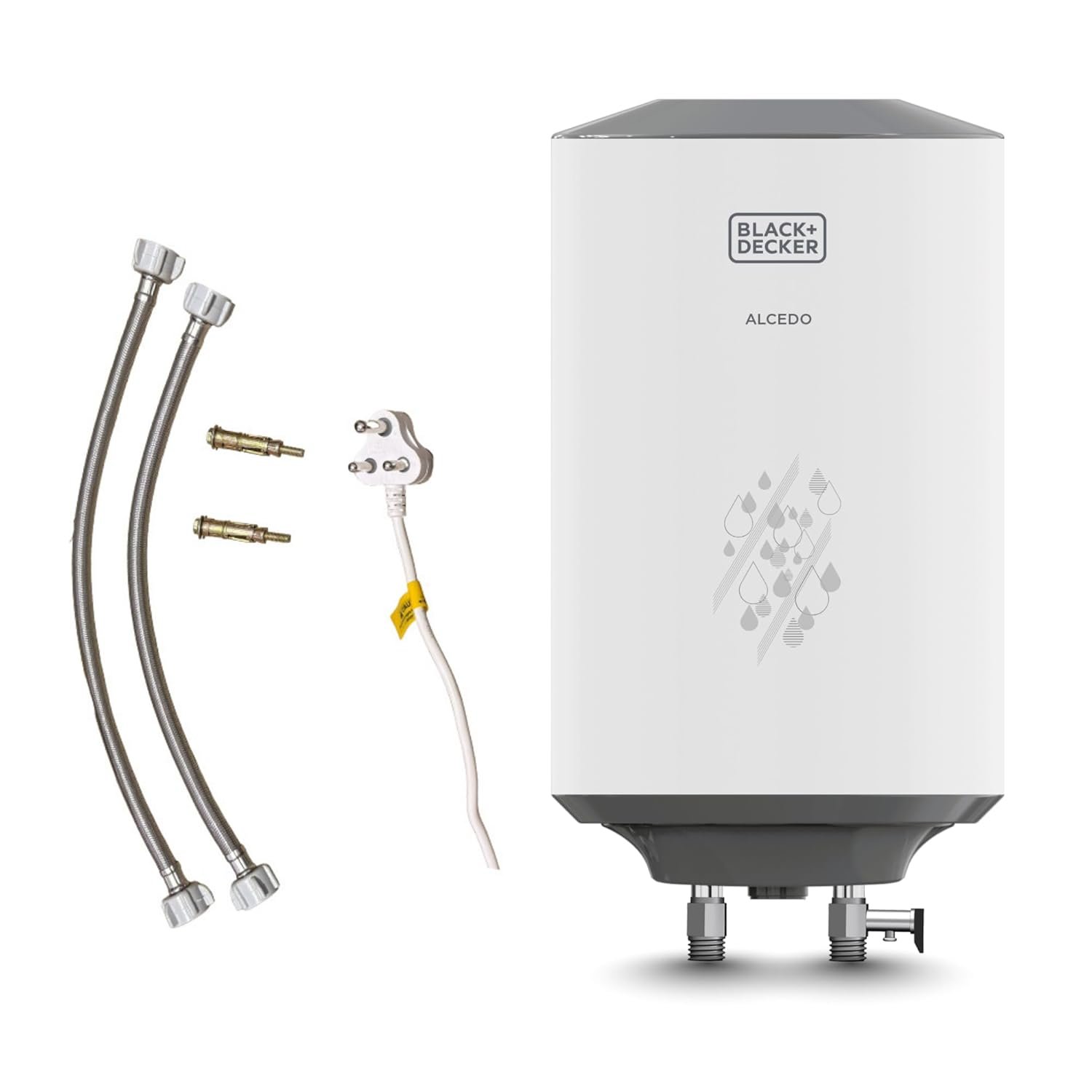 Black+Decker ALCEDO Geyser 25 Ltr | Storage Water Heater for Home | Single Line Welded | 2KW | BEE Star Rated | Vitreous Glass Enamel Heating Coated Tank I 7-Yr Tank 4-Yr Element 2-Yr Product Warranty