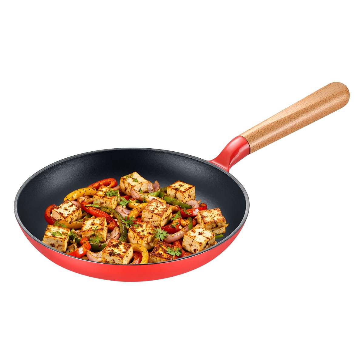 Prestige Castlite Enamel Coated Cast Iron Fry Pan 20cm/0.8L | Lightweight, High Heat Retention | Enamel Coated | Gas & Induction Compatible|Low-Oil Cooking|Stay-Cool Handle | Easy Clean |15Y Warra