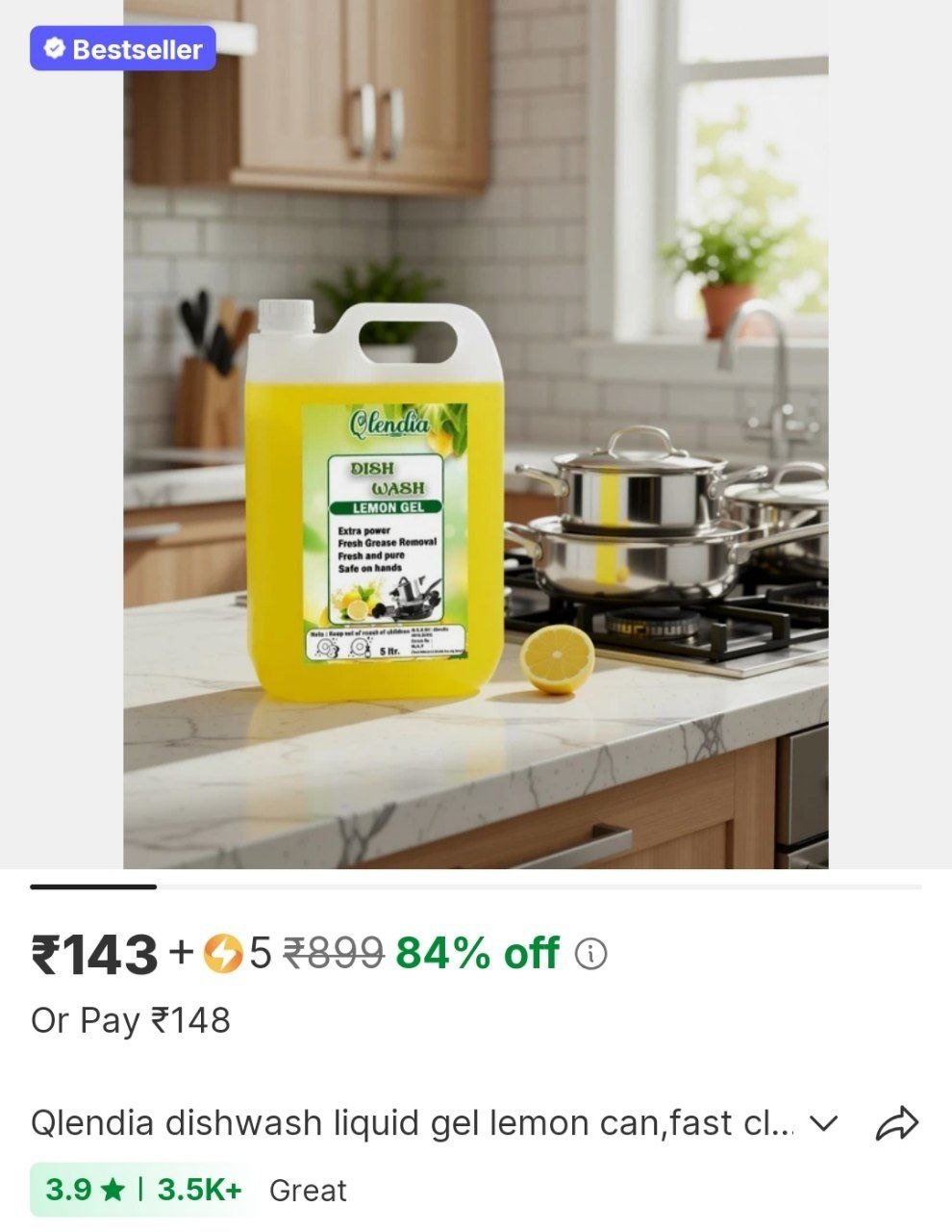 qlendia dishwash liquid gel lemon can fast cleansing antimicrobial action for utensils dish cleaning