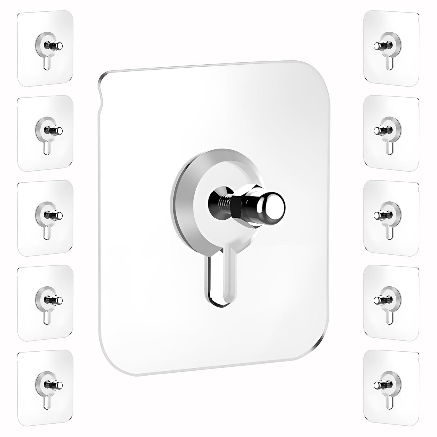 SHITHI ENTERPRISES 10 PCS Adhesive Wall Hooks for Hanging Decor Items - No Drilling, No Nails - Key Chain Holder