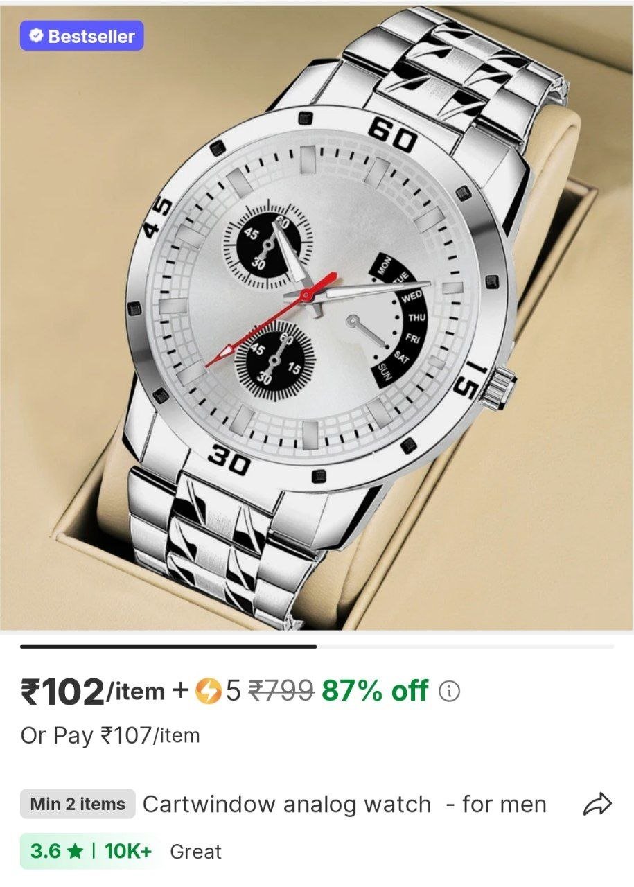 cartwindow analog watch for men