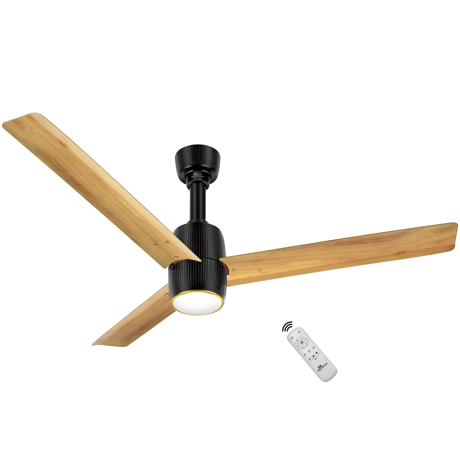 RR Signature OPUL AIR 1200mm BLDC Underlight Ceiling Fan with 100% Pure Copper Motor - 35W | 350 RPM High Speed | Remote Control & LED Light | 3 Light Modes | 3 Year Warranty - PINE WOOD