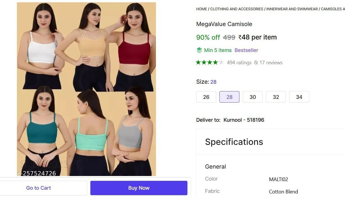 megavalue camisole