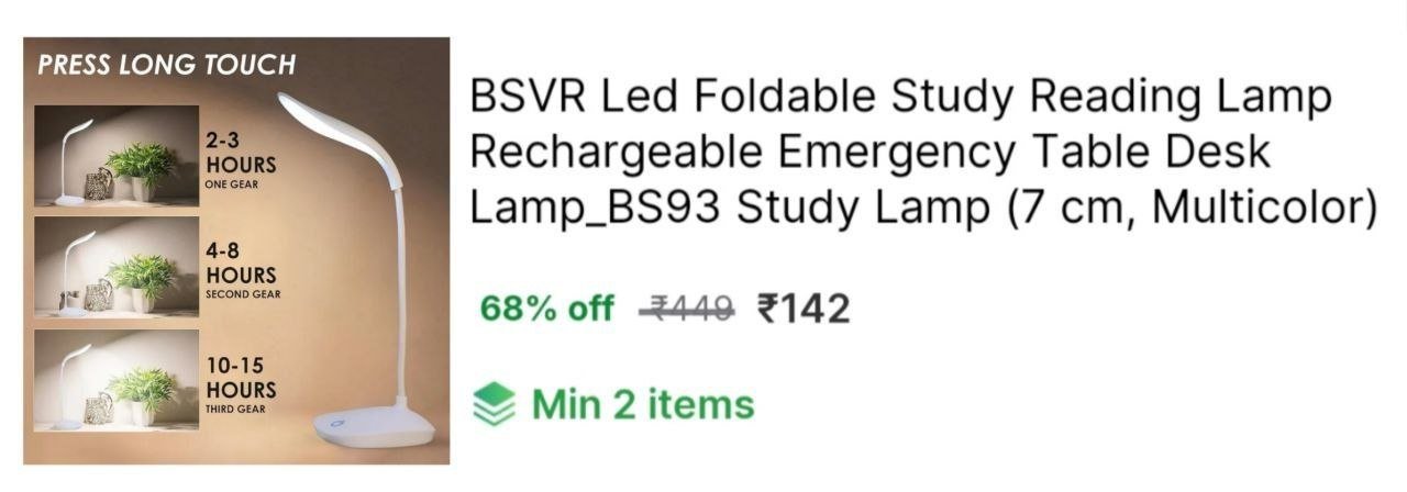 bsvr led foldable study reading lamp rechargeable emergency table desk lamp bs93