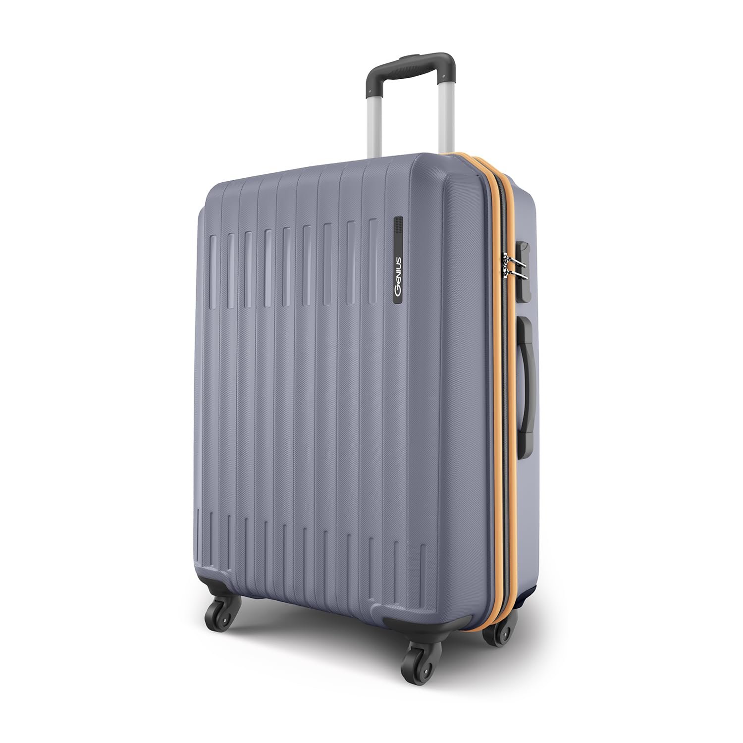 Safari Genius Alley 75cm Large Check-in Trolley Bag Hard Case Polypropylene, 4 Spinner Wheels, 360 Degree Wheeling Luggage, Travel Bag, Suitcase for Travel, Trolley Bags for Travel, Flintstone