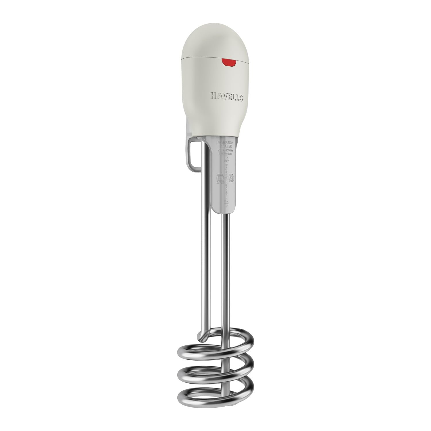 Havells Plastic Zeta 1000 Watt Immersion Heater | ISI Mark Heavy Duty 3 Pin Moulded Plug, Touch Protection Cover |Waterproof, Heating Indicator, Nickel Plating, Warranty: 2 Year Comprehensive|(Grey)